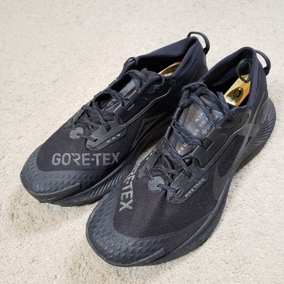 Nike Pegasus Trail 3 GTX GORE-TEX Triple Black Shoes Sneakers Mens Size 12 - Picture 2 of 12